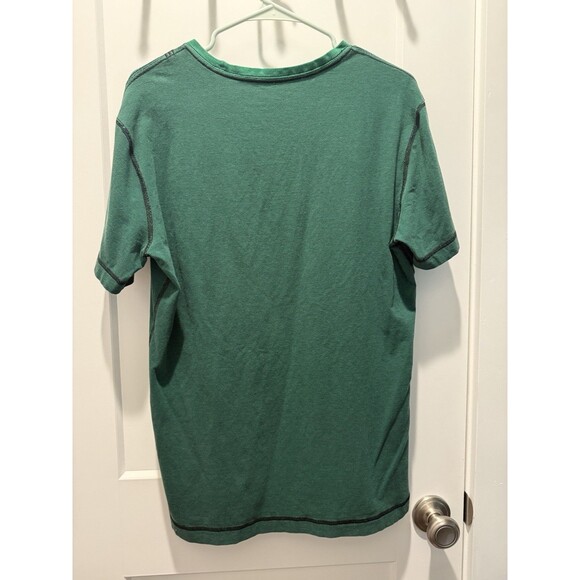 Lululemon Men's Size M Medium Green Pinstripe Short Sleeve Crew-Neck T-Shirt - Picture 3 of 4